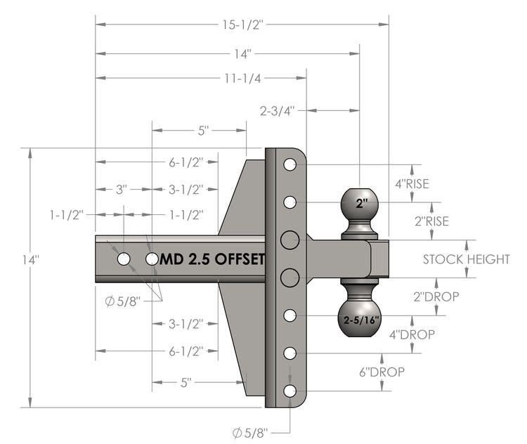 BulletProof 2.5" Medium Duty 4" & 6" Offset Hitch