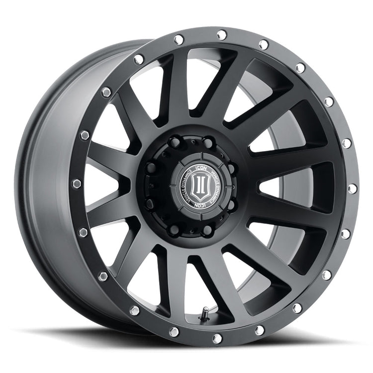 ICON Alloys Compression, Satin Black, 20 x 10 / 8 x 180, -19mm Offset, 4.75" Backspace