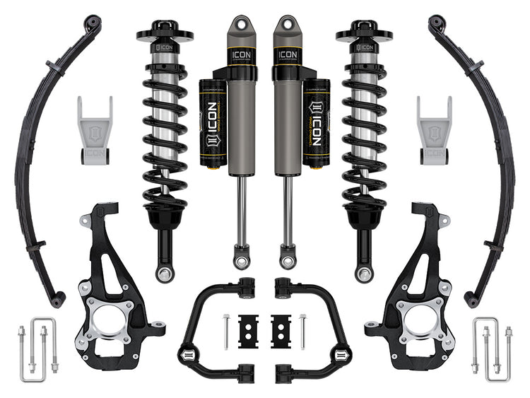ICON 2021-2025 Ford F-150 4WD, 3.5-4.5" Lift, Stage 2 Suspension System, Tubular, w/ Leaf Packs