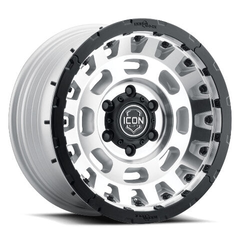 ICON Alloys Hammer Pro, Silver Machined, 17 x 8.5 / 6 x 135, 6mm Offset, 5" BS