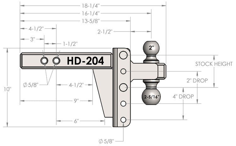 BulletProof 2.0" Heavy Duty 4" Drop/Rise Hitch