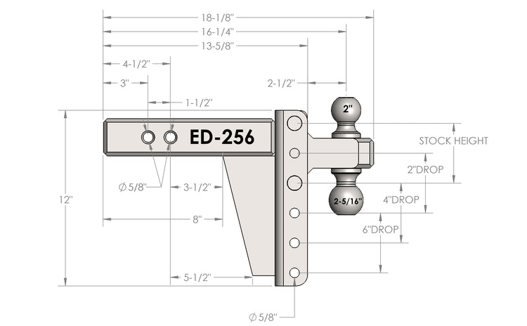 BulletProof 2.5" Extreme Duty 6" Drop/Rise Hitch