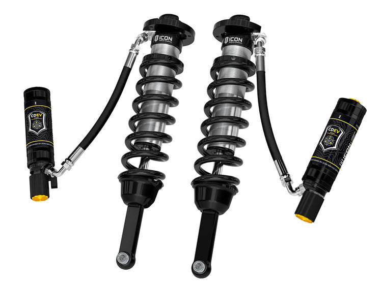 ICON 2005-2023 Toyota Tacoma, 0-3.5"/0-2.75" Lift, Front, V.S. 2.5 Series Coilover Kit, Extended Travel, Remote Reservoir w/ CDEV, Pair
