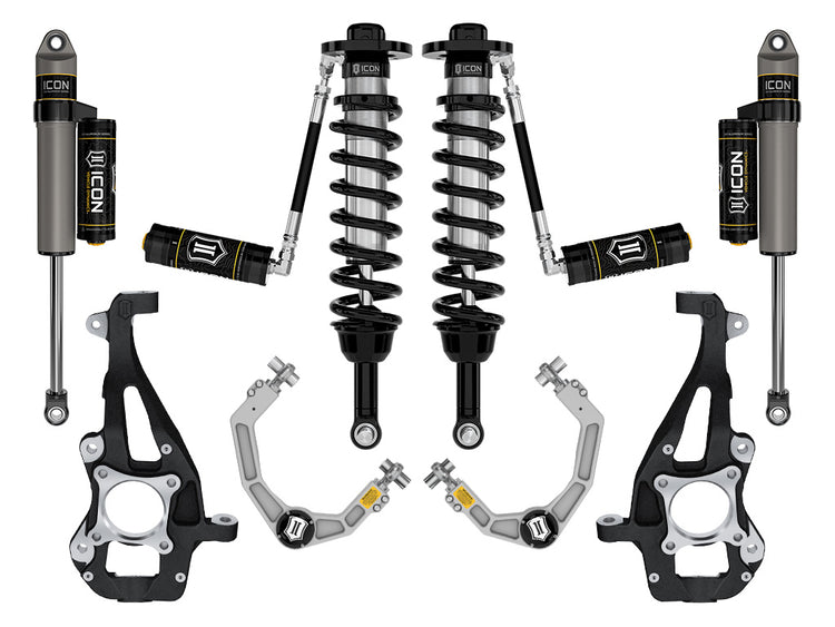 ICON 2021-2025 Ford F-150 4WD, 3.5-4.5" Lift, Stage 3 Suspension System, Billet