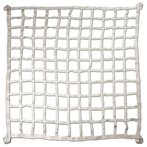 BulletProof Hitches - Heavy Duty Cargo Net Rated to 2,200 lbs - 84" x 84", White - Cargo Netting for Truck Bed, Trailers, and Utility Haulers