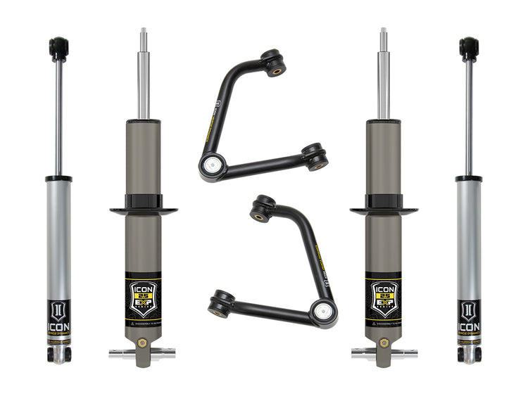 ICON 2019-2026 Chevrolet Silverado 1500/GMC Sierra 1500, 2.375-3.75" Lift, Stage 2 EXP Suspension System, Tubular