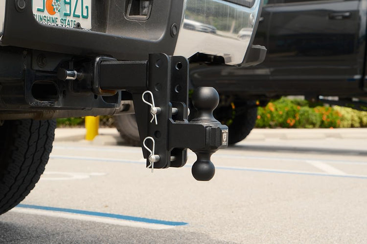 BulletProof Hitches - 2.5" Adjustable Heavy Duty Trailer Hitch (22,000 lb. Rating) - 12" Drop/Rise Trailer Hitch with 2" & 2-5/16" Dual Ball - Powder Coat, Solid Steel, Corrosion-Resistant