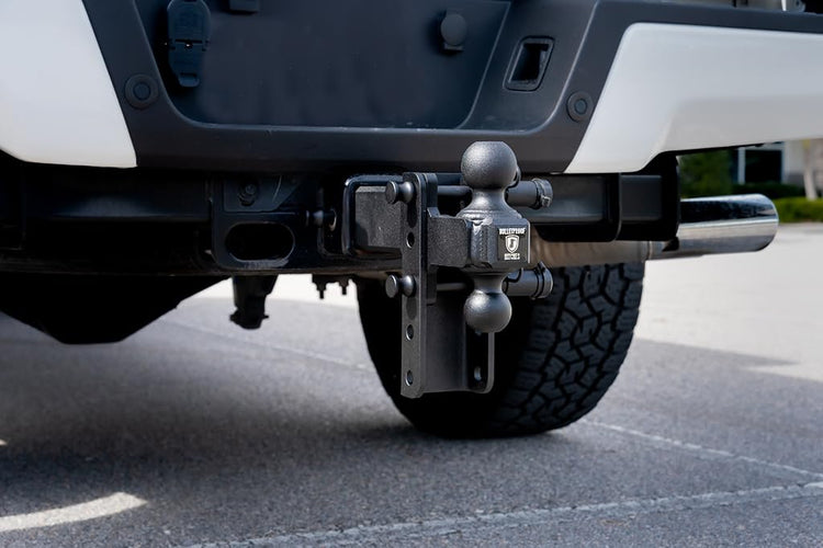 BulletProof Hitches - 2.5" Adjustable Heavy Duty Trailer Hitch (22,000 lb. Rating) - 12" Drop/Rise Trailer Hitch with 2" & 2-5/16" Dual Ball - Powder Coat, Solid Steel, Corrosion-Resistant