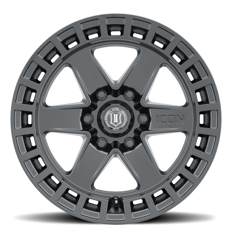 ICON Alloys Raider, Satin Black, 17 x 8.5 / 6 x 5.5, 0mm Offset, 4.75" BS