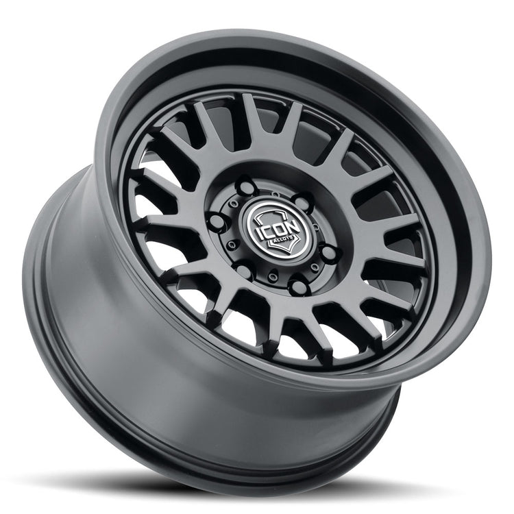 ICON Alloys Anza, Satin Black, 17 x 8.5 / 5 x 5.5, 0mm Offset, 4.75" BS
