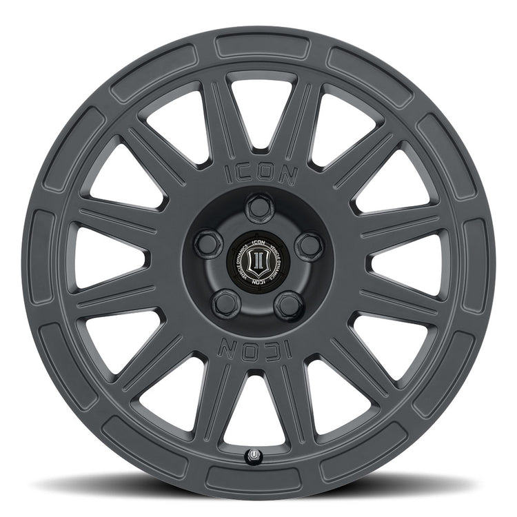 ICON Alloys Ricochet, Satin Black, 15 x 7 / 5 x 100, 15mm Offset, 4.6" BS