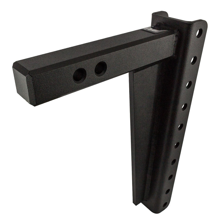BulletProof Hitches 2.0" Adjustable Heavy Duty (22,000lb Rating) 14" Drop/Rise Trailer Hitch with 2" and 2 5/16" Dual Ball (Black Textured Powder Coat, Solid Steel)