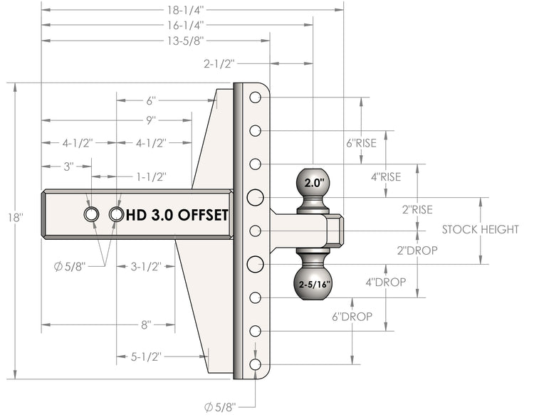 Bulletproof 3.0" Heavy Duty 4" & 6" Offset Hitch