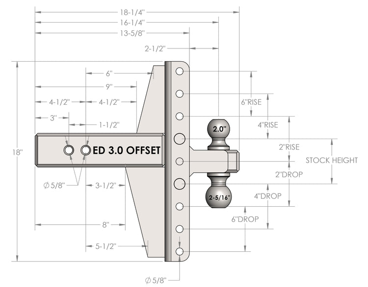 Bulletproof 3.0" Extreme Duty 6" Drop/Rise Hitch