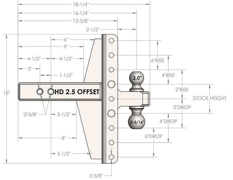 Bulletproof 2.5" Heavy Duty 4" & 6" Offset Hitch