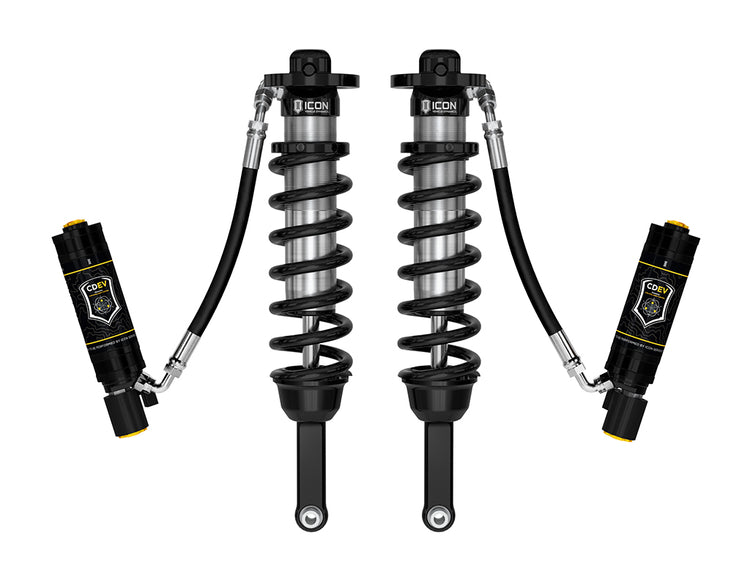 ICON 2005-2023 Toyota Tacoma, 0-3.5"/0-2.75" Lift, Front, V.S. 2.5 Series Coilover Kit, Extended Travel, Remote Reservoir w/ CDEV, 700 lbs/in Coils, Pair