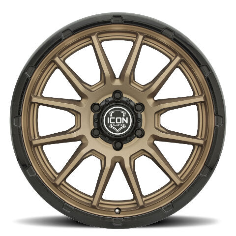 ICON Alloys Cajon, Satin Bronze w/ Gloss Black Lip, 20 x 9 / 5 x 150, 16mm Offset, 5.625" BS