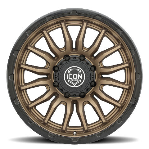 ICON Alloys Cajon, Satin Bronze w/ Gloss Black Lip, 20 x 9 / 8 x 180, 12mm Offset, 5.5" BS