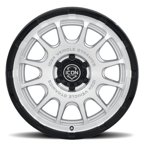 ICON Alloys Rancho, Silver Machined w/ Gloss Black Lip, 20 x 9 / 5 x 150, 16mm Offset, 5.625" BS
