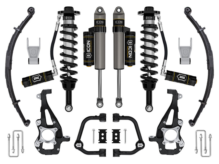 ICON 2021-2025 Ford F-150 4WD, 3.5-4.5" Lift, Stage 3 Suspension System, Tubular, w/ Leaf Packs
