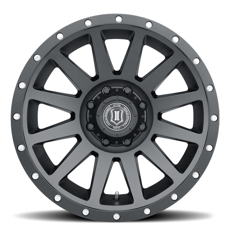 ICON Alloys Compression, Satin Black, 20 x 10 / 8 x 180, -19mm Offset, 4.75" Backspace