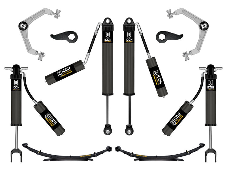ICON 2020-2026 Chevrolet Silverado/GMC Sierra 2500/3500 HD, 2-3.5" Lift, Stage 2 Suspension System, Billet, w/ Leaf Packs