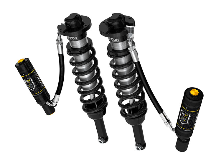 ICON 2005-2023 Toyota Tacoma, 0-3.5"/0-2.75" Lift, Front, V.S. 2.5 Series Coilover Kit, Extended Travel, Remote Reservoir w/ CDEV, Pair