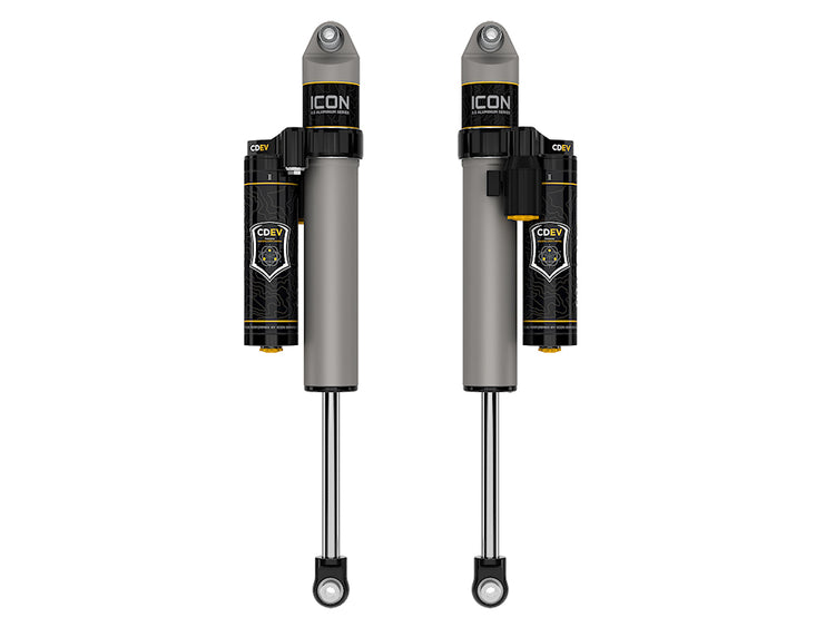 ICON 2021-2025 Ford F-150 4WD/F-150 Tremor, 0-2" Lift, Rear, V.S. 2.5 Aluminum Series Shock Absorbers, Piggyback Reservoir w/ CDEV, Pair