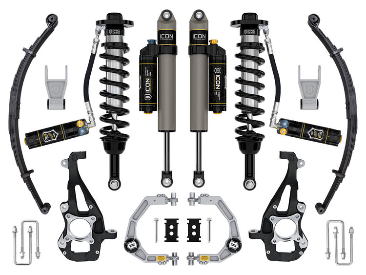 ICON 2021-2025 Ford F-150 4WD, 3.5-4.5" Lift, Stage 4 Suspension System, Billet, CDXS, w/ Leaf Packs