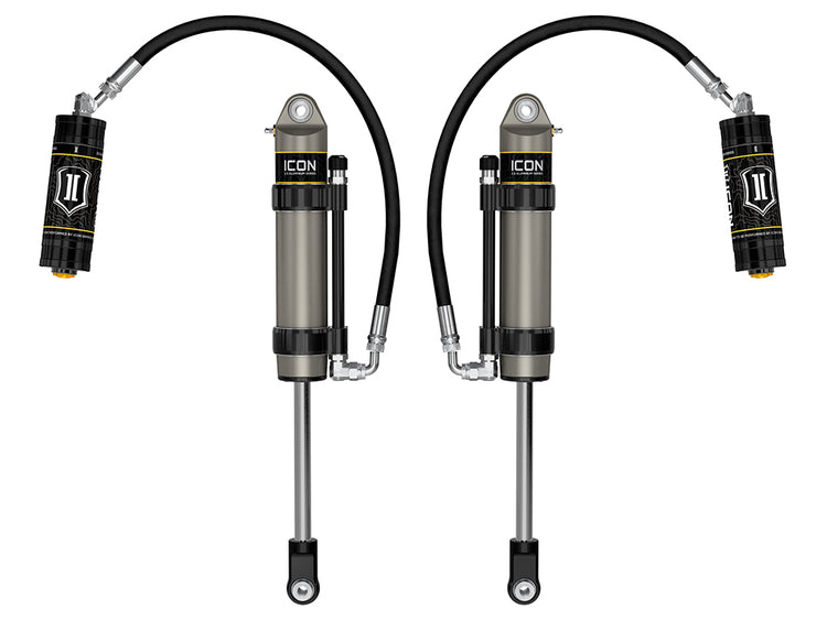 ICON 2005-2023 Toyota Tacoma/2003-2024 4Runner/2007-2014 FJ Cruiser/2003-2009 Lexus GX470, Front, V.S. 2.5 Aluminum Series Shock Absorbers, S2 Secondary Shocks, Omega Bypass Remote Reservoir, Pair