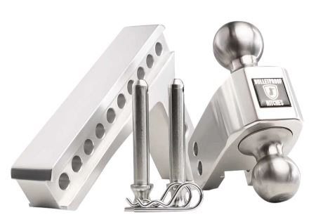 BulletProof 2.0" Aluminum Medium Duty 6" Drop/Rise Hitch - Stainless Ball
