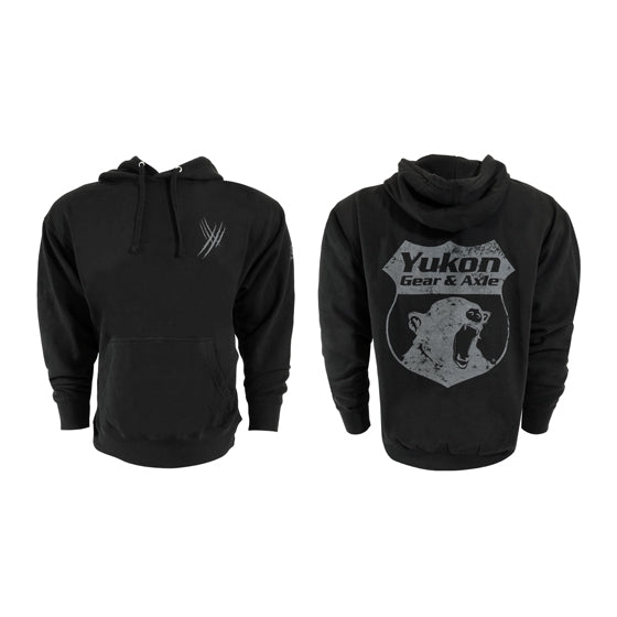 Yukon Hoodie with 3 Logo Design, Black, Large