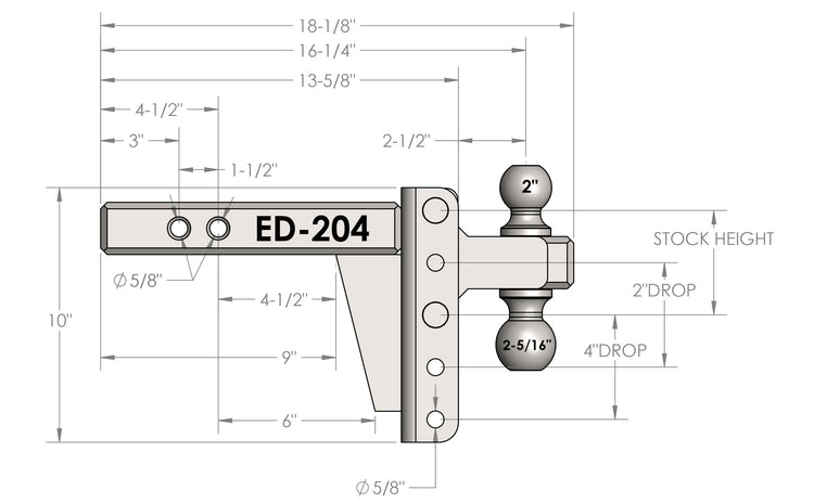 BulletProof 2.0" Extreme Duty 4" Drop/Rise Hitch