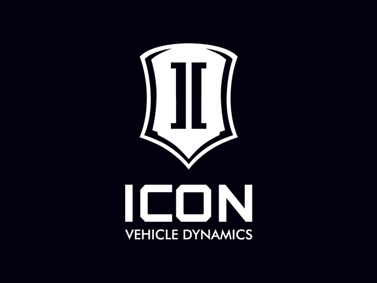 ICON Vehicle Dynamics Stacked Logo Sticker, White, 6” Tall