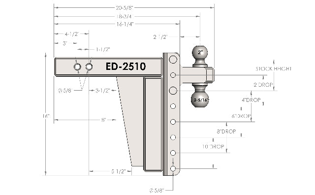 BulletProof 2.5" Extreme Duty 10" Drop/Rise Hitch