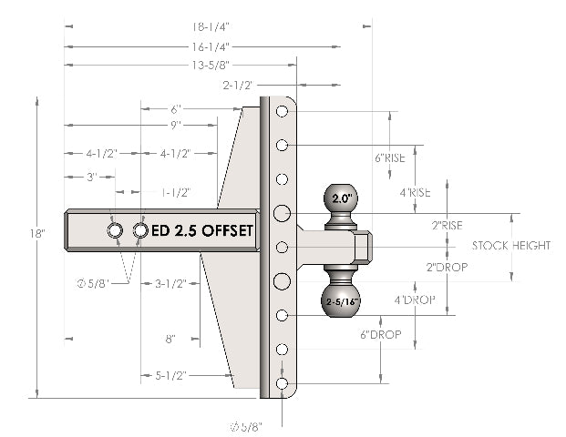 BulletProof 2.5" Extreme Duty 4" & 6" Offset Hitch
