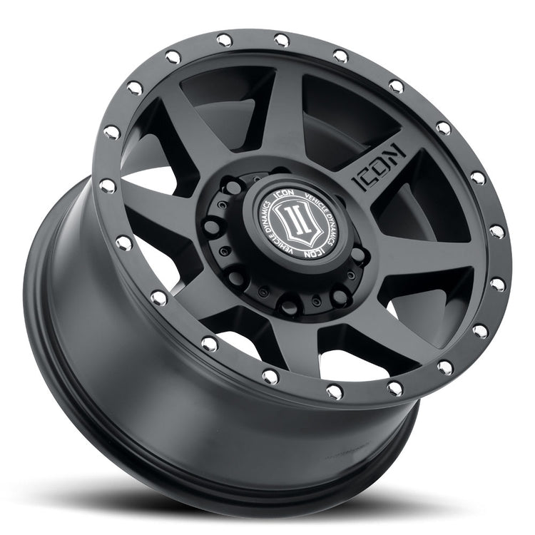 ICON Alloys Rebound HD, Satin Black, 17 x 8.5 / 8 x 170, 6mm Offset, 5" Backspace