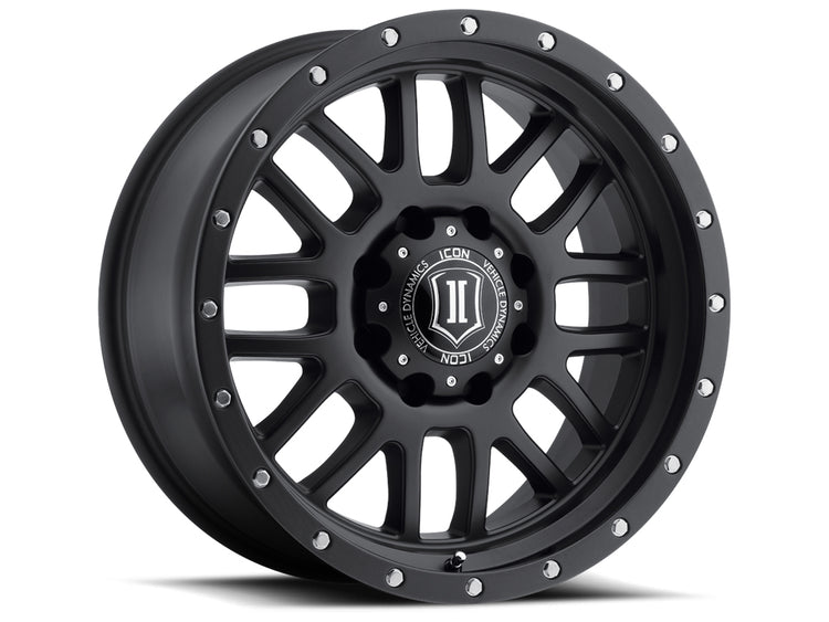 ICON Alloys Alpha, Satin Black, 20 x 9 / 8 x 180, 12mm Offset, 5.5" Backspace