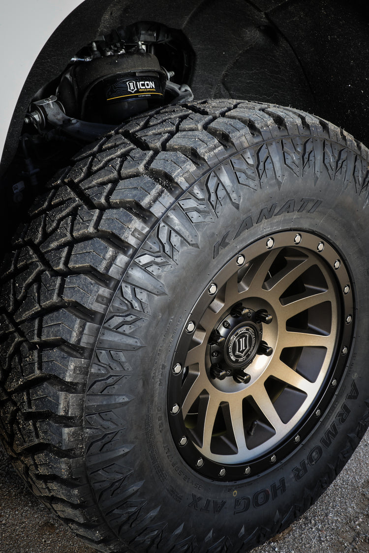 ICON 2019-2026 Chevrolet Silverado 1500/GMC Sierra 1500, 2.375-3.75" Lift, Stage 2 EXP Suspension System, Billet