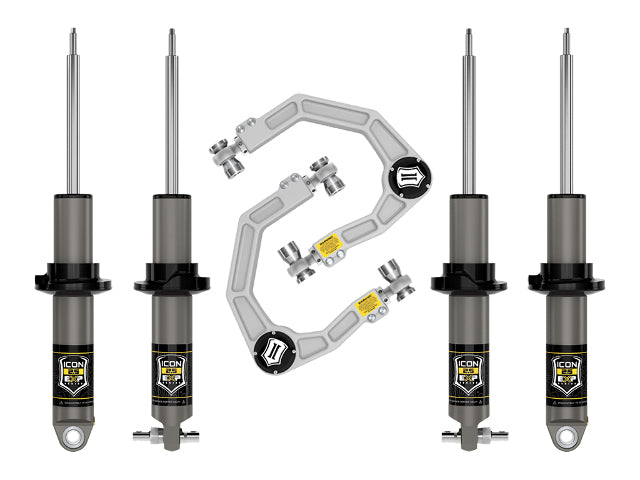 ICON 2021-2023 Ford Bronco, HOSS 1.0 Pkg, 1.375-3" Lift, Stage 2 Suspension System, Billet