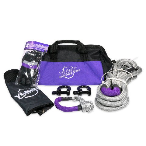 Yukon Recovery Gear Kit with 7/8″, 30-Foot Long Kinetic Rope, Shackles, & More