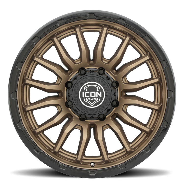 ICON Alloys Cajon, Satin Bronze w/ Gloss Black Lip, 20 x 9 / 8 x 180, 12mm Offset, 5.5" BS