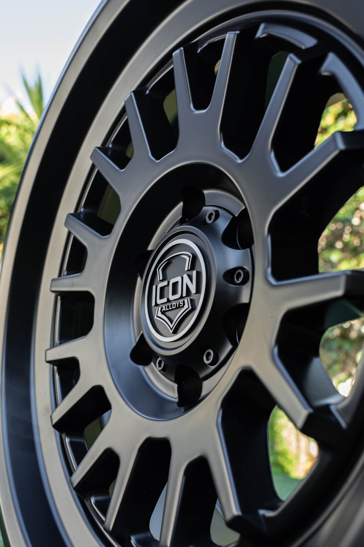 ICON Alloys Anza, Satin Black, 17 x 8.5 / 5 x 5.5, 0mm Offset, 4.75" BS