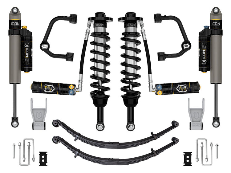 ICON 2021-2025 Ford F-150 Tremor, 2.5-3" Lift, Stage 4 Suspension System, Tubular, CDXS, w/ Leaf Packs