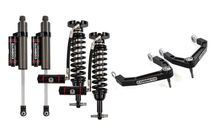 Cognito 1.5-3.5 Inch Lift Elite Performance Leveling Kit w/ Cognito 2.5 RR Coilovers, 2.5 PB Shocks, and Billet UCAs for 19-26 Silverado/Sierra 1500 2WD/4WD