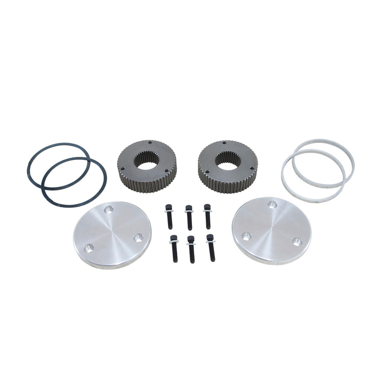 Yukon Hardcore Drive Flange Kit Dana 60 35-Spl Outer Stubs, Non-Engraved Caps