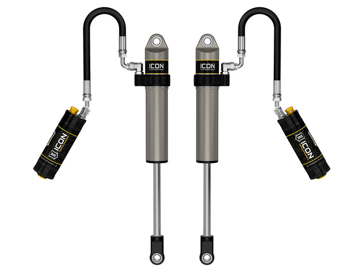 ICON 2005-2023 Toyota Tacoma/2003-2024 4Runner/2007-2014 FJ Cruiser/2003-2009 Lexus GX470, Front, V.S. 2.5 Aluminum Series Shock Absorbers, S2 Secondary Shocks, Remote Reservoir w/ CDCV, Pair