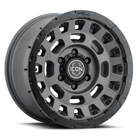 ICON Alloys Hammer Pro, Charcoal, 17 x 8.5 / 5 x 5, -6mm Offset, 4.5" BS