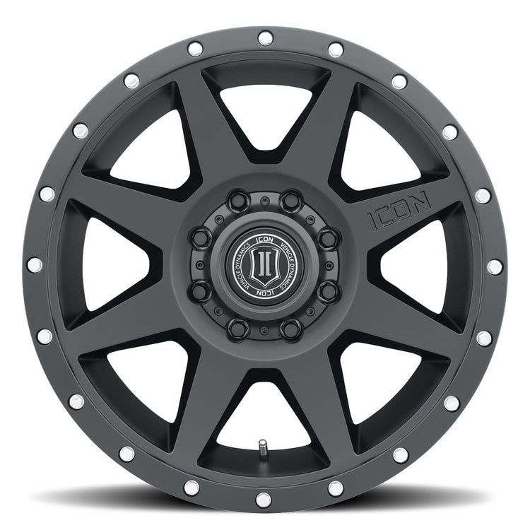 ICON Alloys Rebound, Satin Black, 20 x 9 / 8 x 170, 6mm Offset, 5.25" Backspace