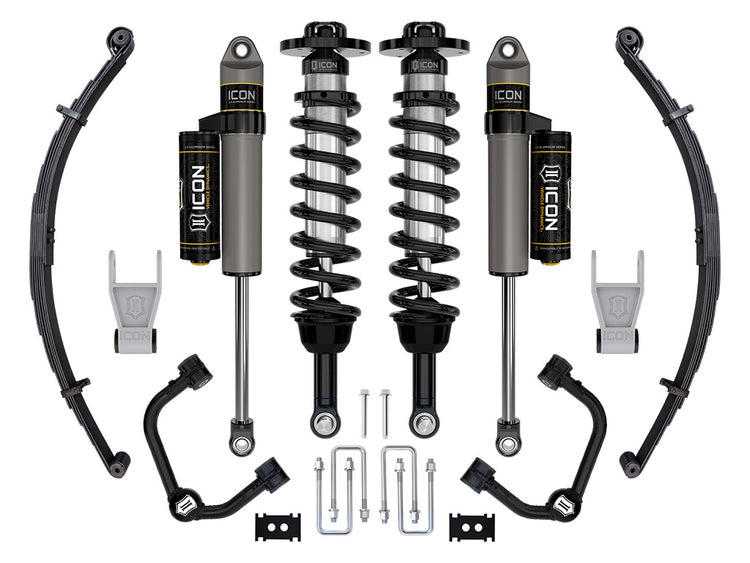 ICON 2021-2025 Ford F-150 Tremor, 2.5-3" Lift, Stage 2 Suspension System, Tubular, w/ Leaf Packs